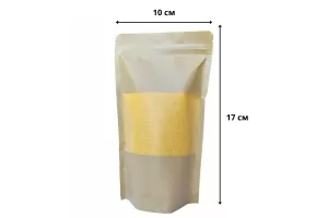 Pungi hartie zip-lock cu ferestruica 100x170 cu pliuri 30 mm
