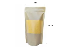 Pungi hartie zip-lock cu ferestruica 130x200 cu pliuri 32 mm