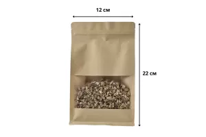 Pungi hartie zip-lock cu ferestruica 120x220 cu pliuri 60 mm
