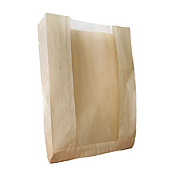 Бумажные пакеты с окошком 24x36 см, для хлеба