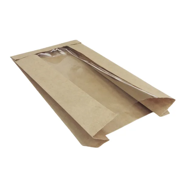 Бумажные пакеты с окошком, 18x36 см, для хлеба