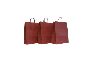 Punga hartie cu maner rasucit 25x11x31 cm, bordo