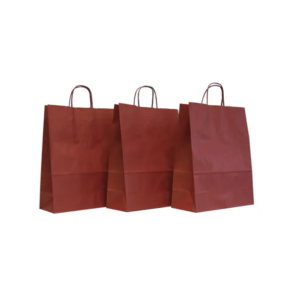 Punga hartie cu maner rasucit 25x11x31 cm, bordo