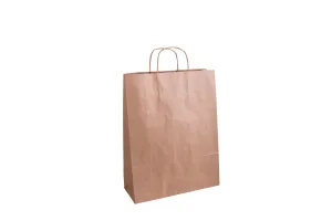 Бумажный пакет с крученными ручками 30x15x40 см, коричневый