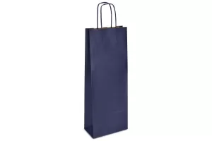 Бумажный пакет с крученными ручками 18x8,5x38 см, синий