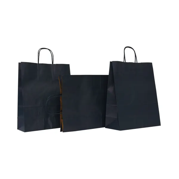 Punga hartie cu maner rasucit 25x11x31 cm, albastra