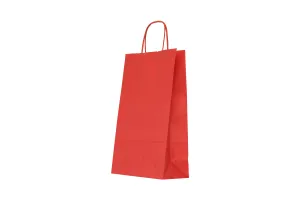 Punga hartie cu maner rasucit 25x11x31 cm, rosie