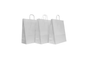 Punga hartie cu maner rasucit 54x14x49 cm, alba