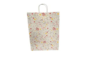 Бумажный пакет с крученой ручкой, Новогодний, 26×14×35 см