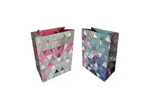 Бумажный подарочный пакет 31x12x44 см, с геометрическим узором, в ассортименте