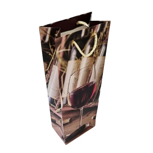 Бумажный пакет для бутылки вина "Бокал"
