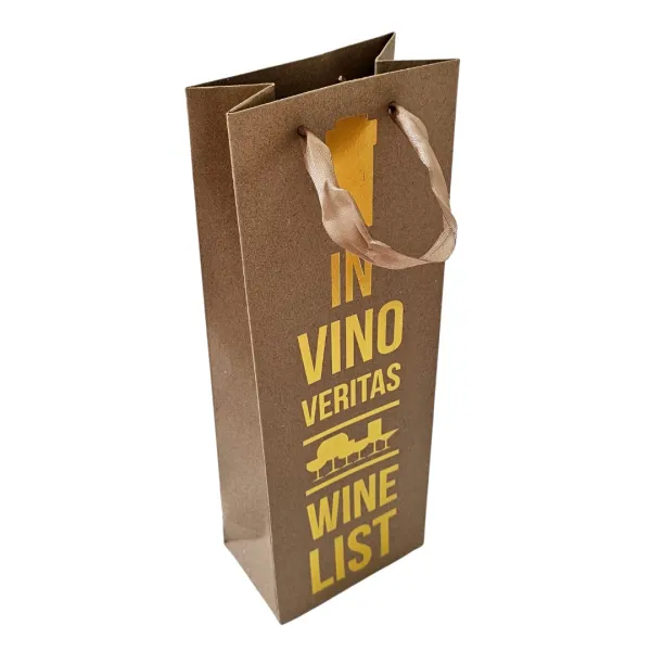 Pungă din hârtie pentru vin „In Vino Veritas”