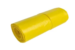 Мешки с ручками для мусора 40 л, жёлтые, премиум, 20 штук в рулоне