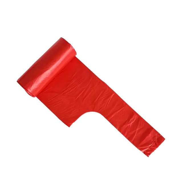 Мусорные мешки с ручками 40 л, красные, премиум, 20 штук в рулоне