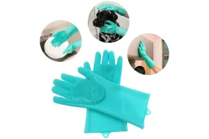 Многофункциональные силиконовые перчатки-щетки для уборки
