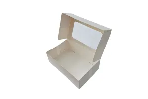 Белая коробка с окошком для клубники в шоколаде, 160х100х50 мм