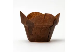 Бумажная форма для маффинов (кексов) типа Lotus, 160×50 мм, коричневая