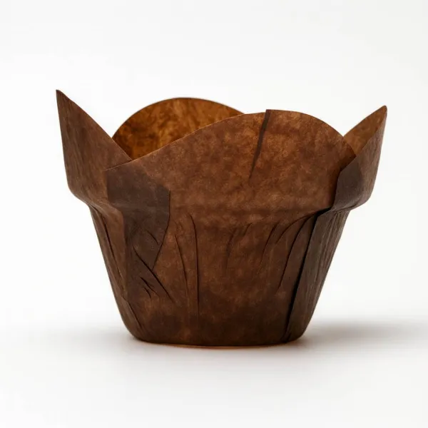 Бумажная форма для маффинов (кексов) типа Lotus, 160×50 мм, коричневая