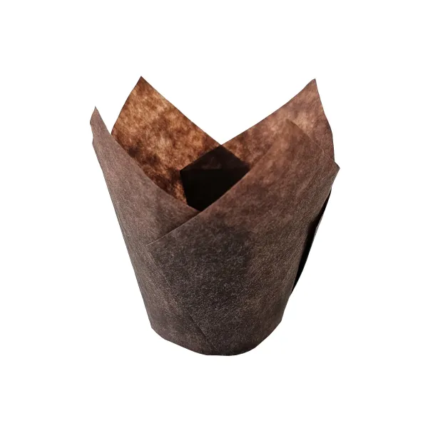 Forme din hartie pentru muffins (briose) tip Lalea, 150x50 mm, cafenii