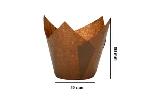 Бумажные формы для маффинов, тип Лилия, коричневые, 50×80H мм