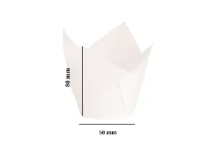 Бумажные формы для маффинов, тип Лилия, белые, 50×80H мм