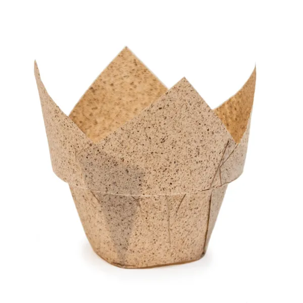 Forme din hartie pentru muffins (briose) tip Lotus, 160x50 mm, pentru copt, cacao