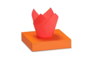 Forme pentru muffins (briose) tip Lalea din hartie, rosii, 150x50 mm