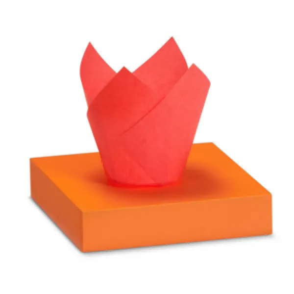 Forme pentru muffins (briose) tip Lalea din hartie, rosii, 150x50 mm