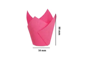 Бумажные формы для маффинов, тип Лилия, фуксия, 50×80H мм
