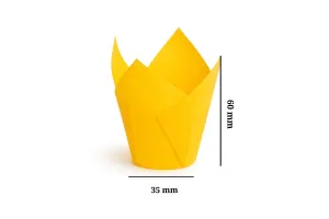 Бумажные формы для маффинов, тип Лилия, жёлтое, 35×60H мм