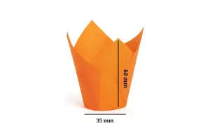 Бумажные формы для маффинов, тип Лилия, оранжевые, 35×60H мм