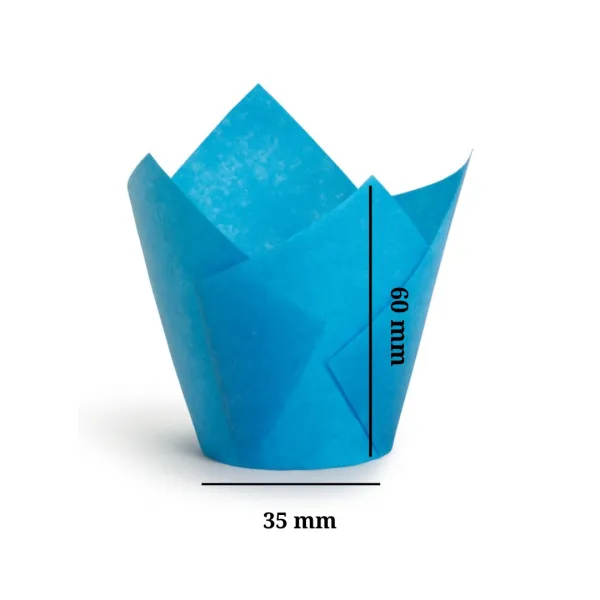 Бумажные формы для маффинов, тип Лалея, синие, 35×60H мм