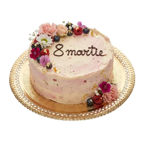 Круглая картонная подложка золотая, ажурная, 300 мм