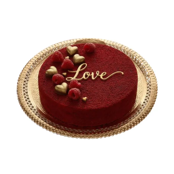 Круглая картонная подложка золотая, ажурная, 250 мм