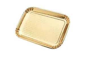 Suport din carton auriu, dreptunghiular, 355x230x30H mm