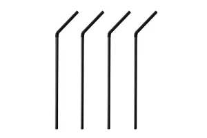 Чёрные био трубочки с гофрой, 5 мм × 24 см