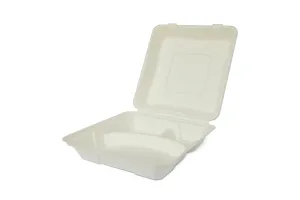 Одноразовый биоразлагаемый контейнер с 3 отделениями, 245×245×75 мм, WFBMB 3