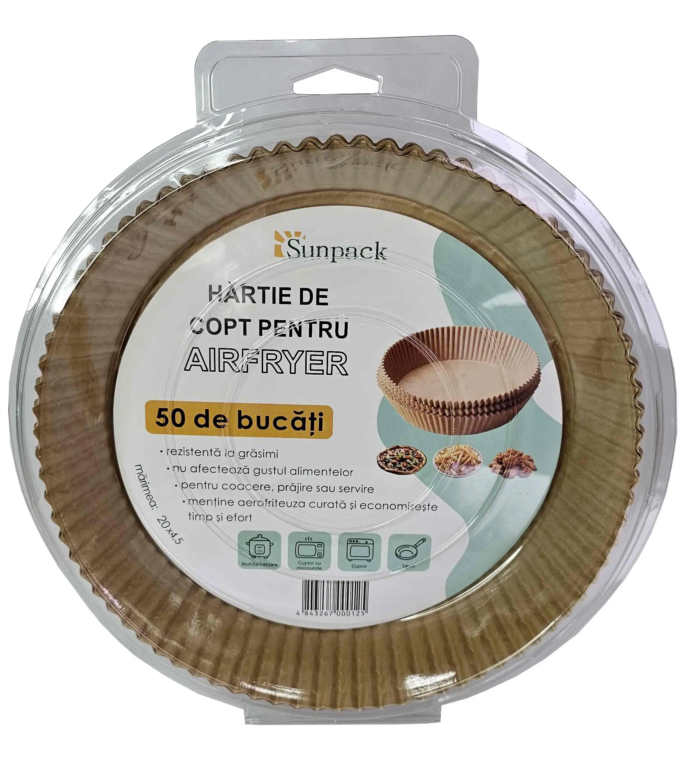 Forme pentru friteuza din hartie, 16x4,5 mm
