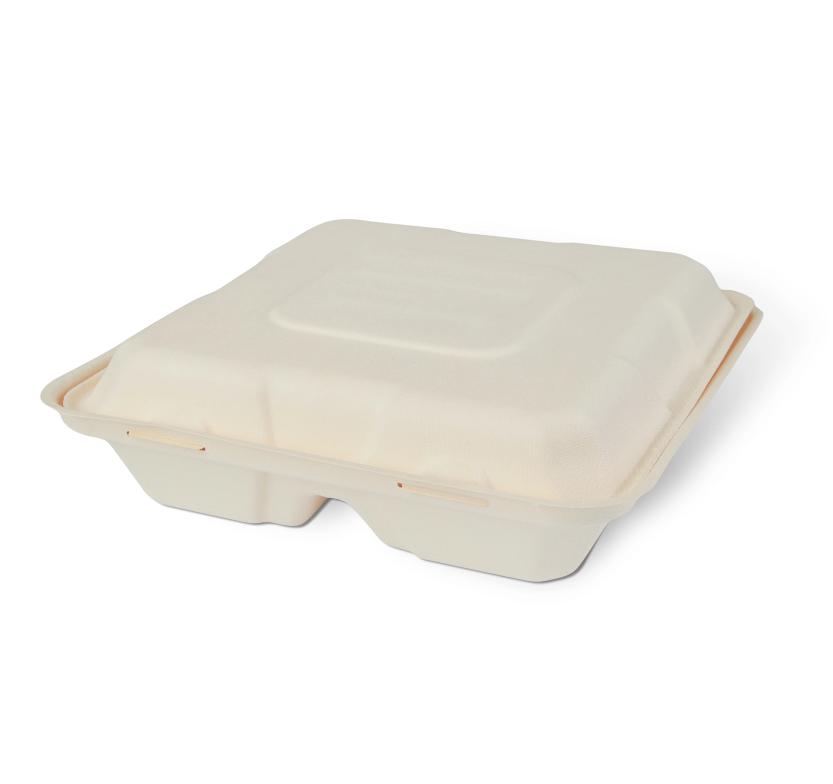 Caserola biodegradabila, cu 2 compartimente, 215x215x60 mm, WFMB 2