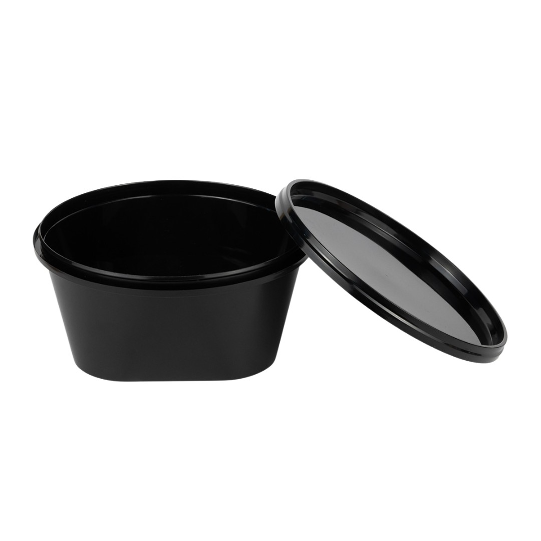 Container Negru Container negru rotund cu capac, 470 ml
